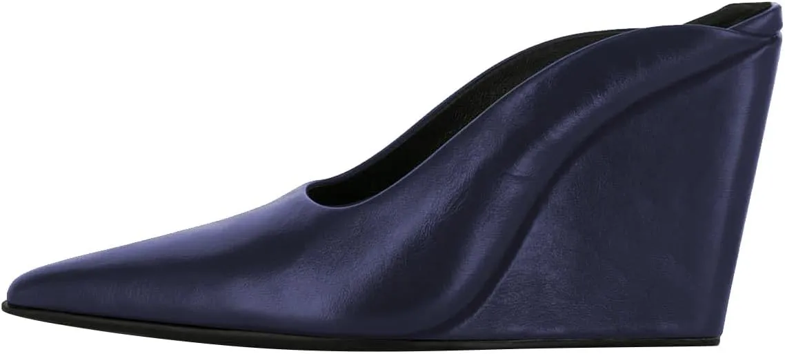 Women Chic Pointed Toe Wedge High Heel Mules Slip On Ladies Dressy Casual Summer Pump Shoes Size 4-16 US