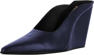Women Chic Pointed Toe Wedge High Heel Mules Slip On Ladies Dressy Casual Summer Pump Shoes Size 4-16 US