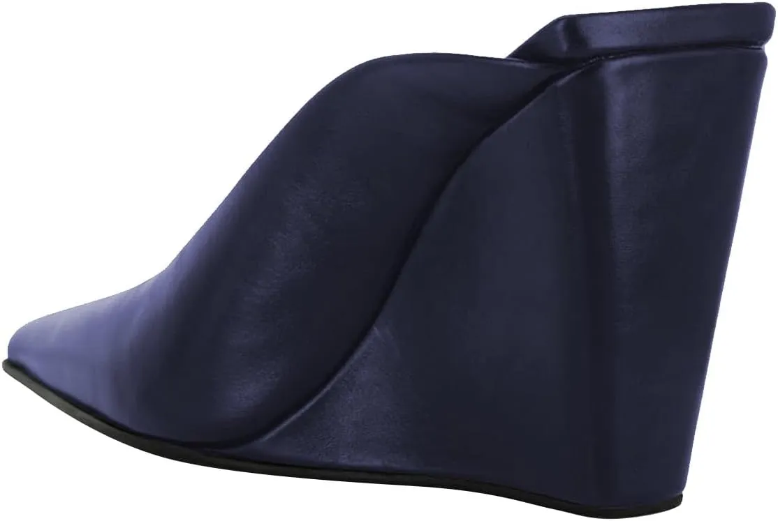 Women Chic Pointed Toe Wedge High Heel Mules Slip On Ladies Dressy Casual Summer Pump Shoes Size 4-16 US