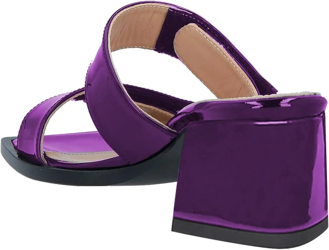 Women Classic Open Toe Block Low Heel Mules Slip On Ladies Comfy Casual Slipper Shoes Size 4-16 US