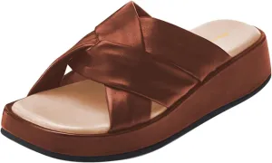 Women Classic Soft Insole Open Toe Platform Wedge Mules Slip on Casual Daily Indoor Outdoor Slide Sandals Size 4-16 US