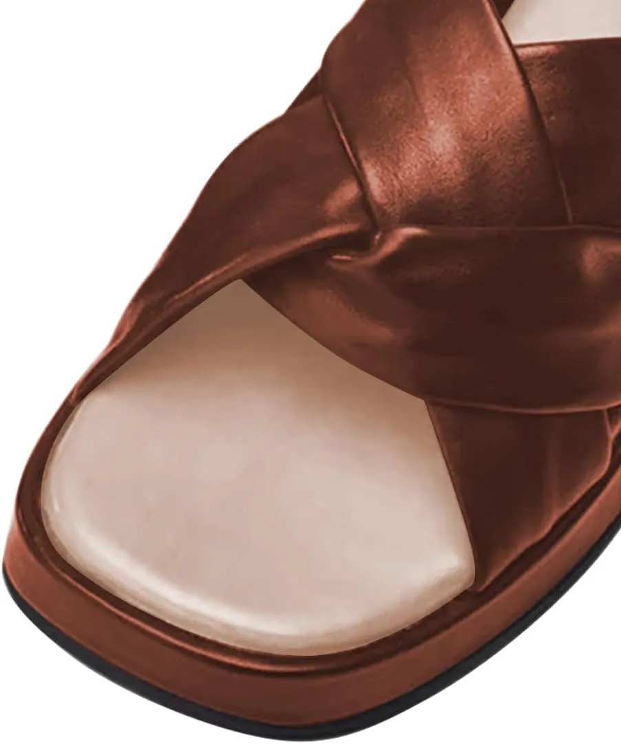 Women Classic Soft Insole Open Toe Platform Wedge Mules Slip on Casual Daily Indoor Outdoor Slide Sandals Size 4-16 US