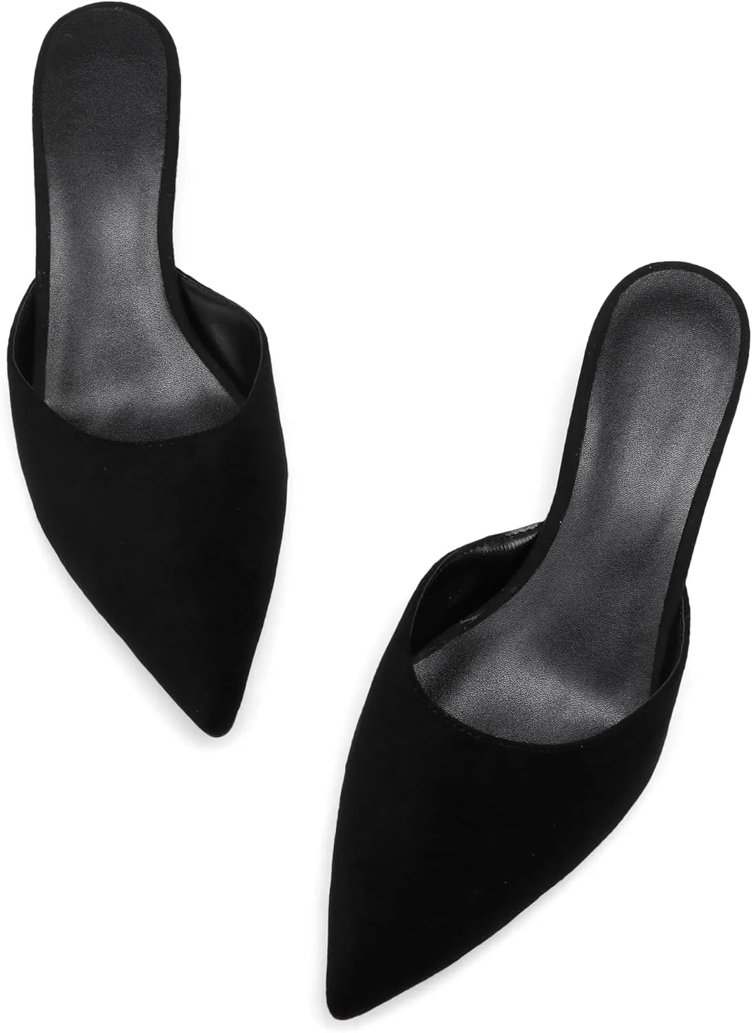 Women Kitten Heels Mules Closed Pointed Toe Slip on Backless Stiletto Slingback Heels Wedding Dress Pumps Shoes
