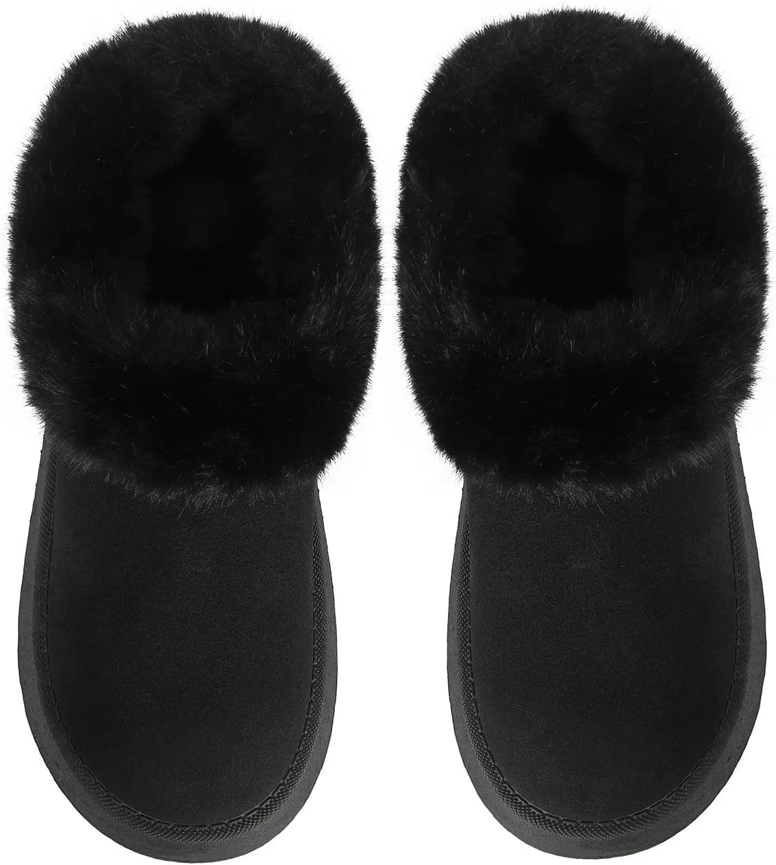 Women Platform Snow Boots Fuzzy Slippers Fluffy Mini Boots House Slippers Clogs Indoor Outdoor