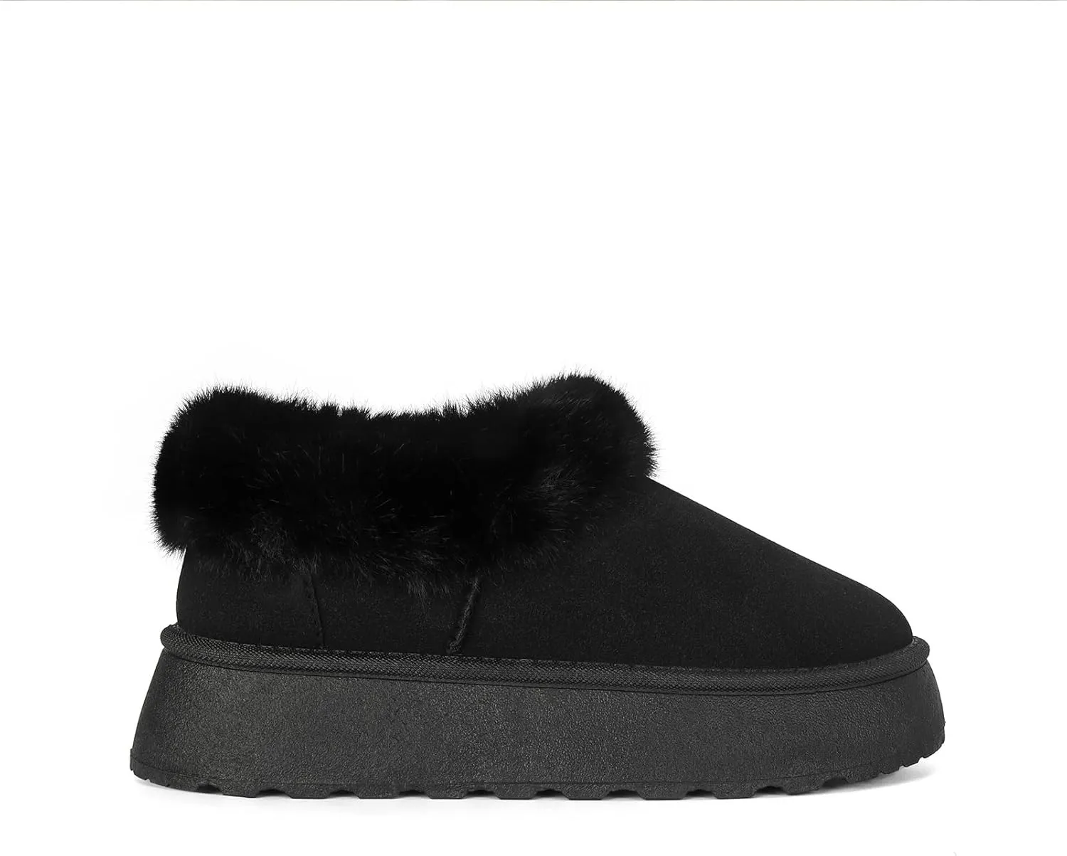 Women Platform Snow Boots Fuzzy Slippers Fluffy Mini Boots House Slippers Clogs Indoor Outdoor