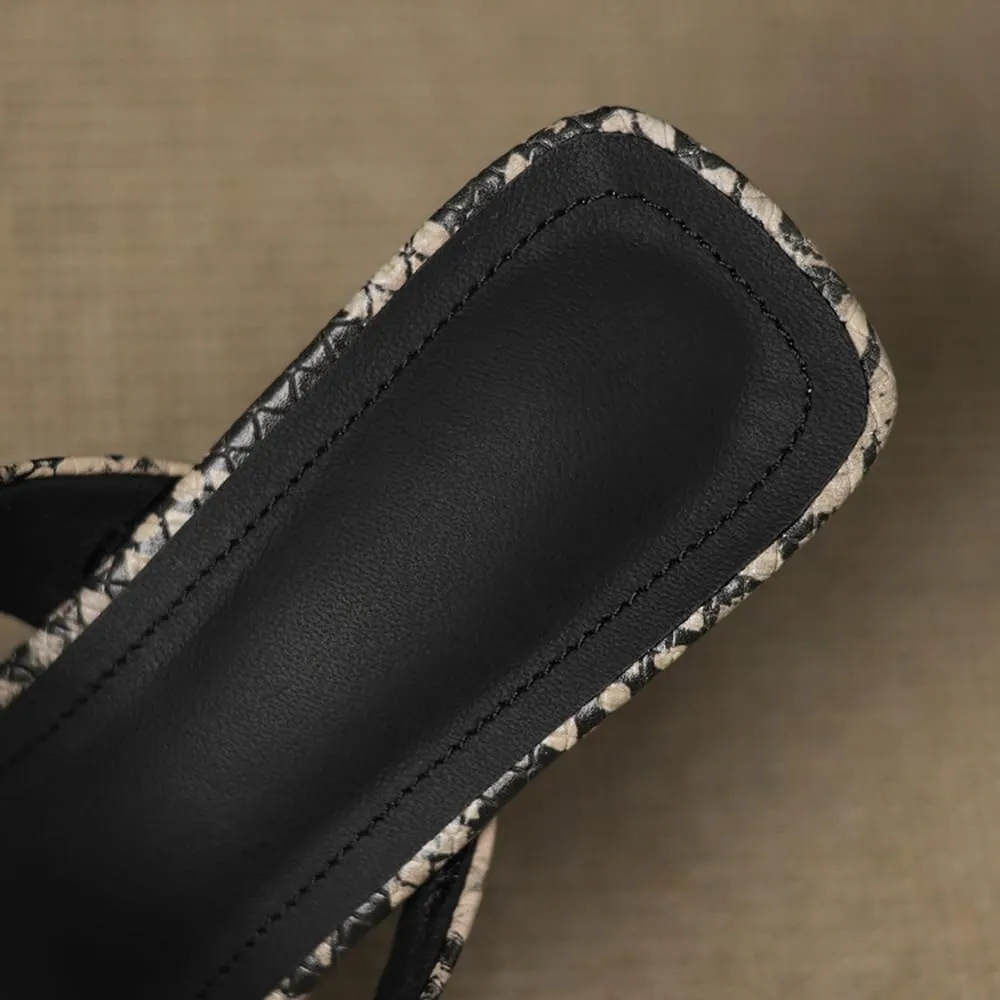 Women Sandals Peep Toe Mules Slip On High Heels Big Size Summer shoes for wedding Party Drees
