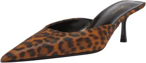 Women Stylish Pointed Toe Slip On Comfy Mules Low Kitten Heel Pumps Backless Ladies Casual Daily Slippers Size 4-16 US