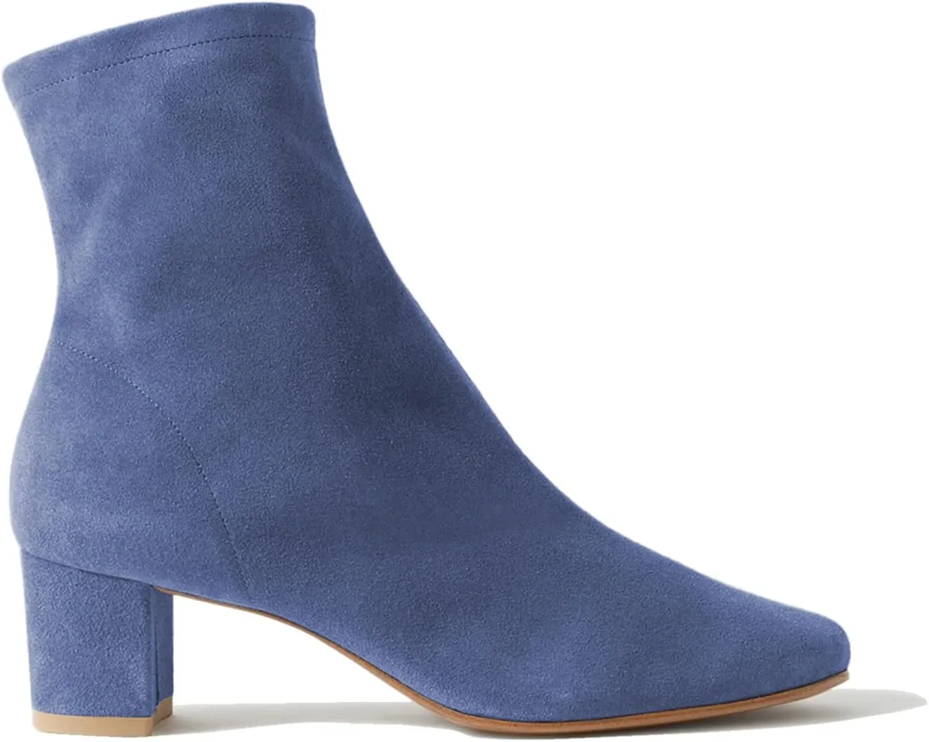 Women Suede Leather Chunky Ankle Booties, Round Toe Med Heel Short Boot, Classic Tan Side Zipper Ankle Shoes, Fashion Comfort Booties for Casual or Dress up, Full Size 4-16 M US