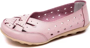 Women's Casual Loafers Cute Slip On Comfort Walking Flats Leather Driving Moccasins Fashion Closed Toe Boat Shoes