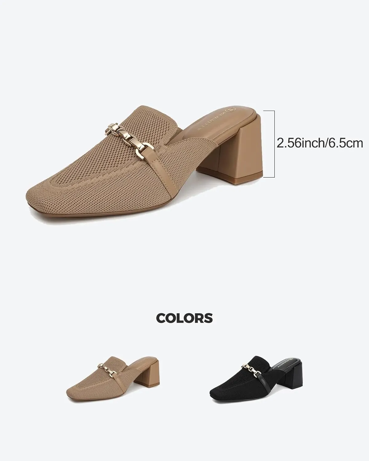 Women's Commute Square Toe Heeled Mules