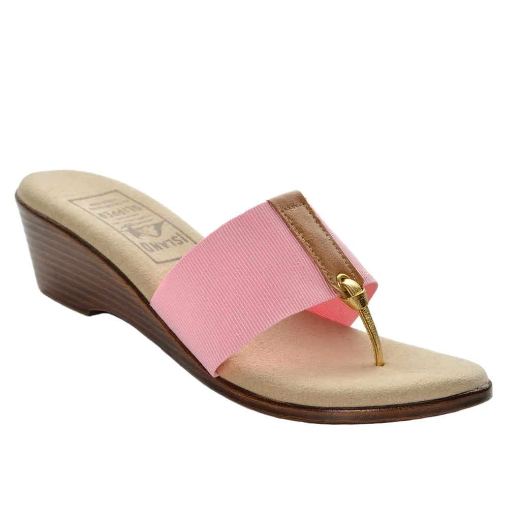 Women's Elastic Wedge Sandal - Made in Hawaii (10, Pink)