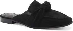 Women's Knot Mules Suede Loafers Mules Flat Mules Comfort Pointed Toe Backless Slip on Slides Loafer Shoes