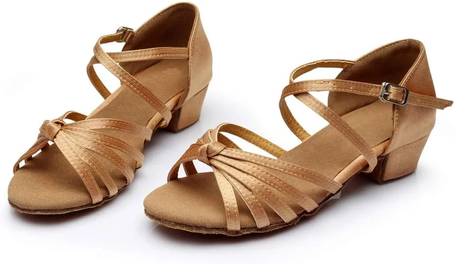 Women's Latin Dance Shoes Ballroom Practice Dance Heels Dressy Wedding Bride Sandals Prom Graduation Business Heels