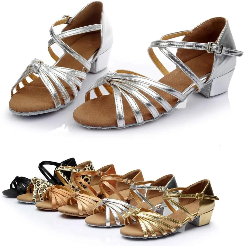 Women's Latin Dance Shoes Ballroom Practice Dance Heels Dressy Wedding Bride Sandals Prom Graduation Business Heels