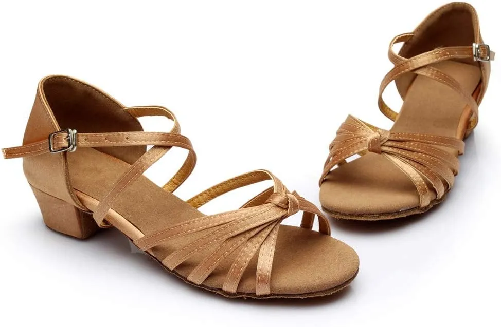 Women's Latin Dance Shoes Ballroom Practice Dance Heels Dressy Wedding Bride Sandals Prom Graduation Business Heels
