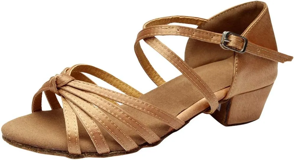 Women's Latin Dance Shoes Ballroom Practice Dance Heels Dressy Wedding Bride Sandals Prom Graduation Business Heels