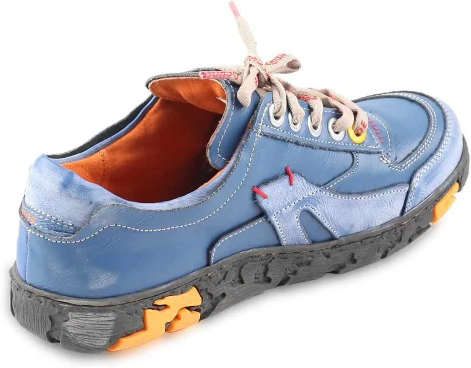 Women's Leather Patchwork Shoes Lace-Up Casual Shoes