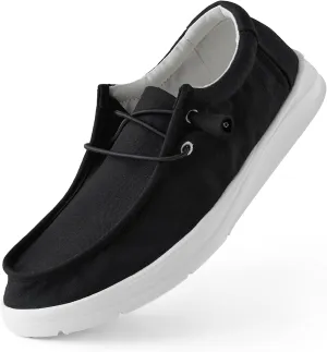 Women's Loafers Comfortable Slip On Shoes Lace-Up Sneakers Lightweight Arch Support Walking Non-Slip Canvas Casual Boat Shoes