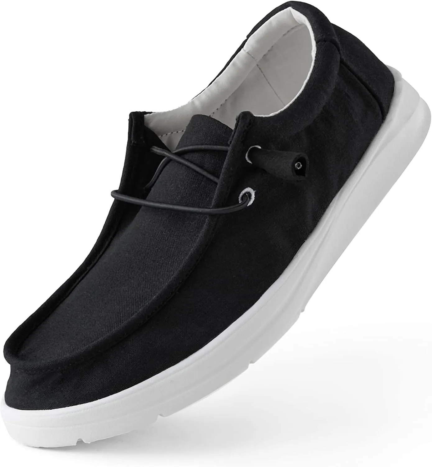 Women's Loafers Comfortable Slip On Shoes Lace-Up Sneakers Lightweight Arch Support Walking Non-Slip Canvas Casual Boat Shoes