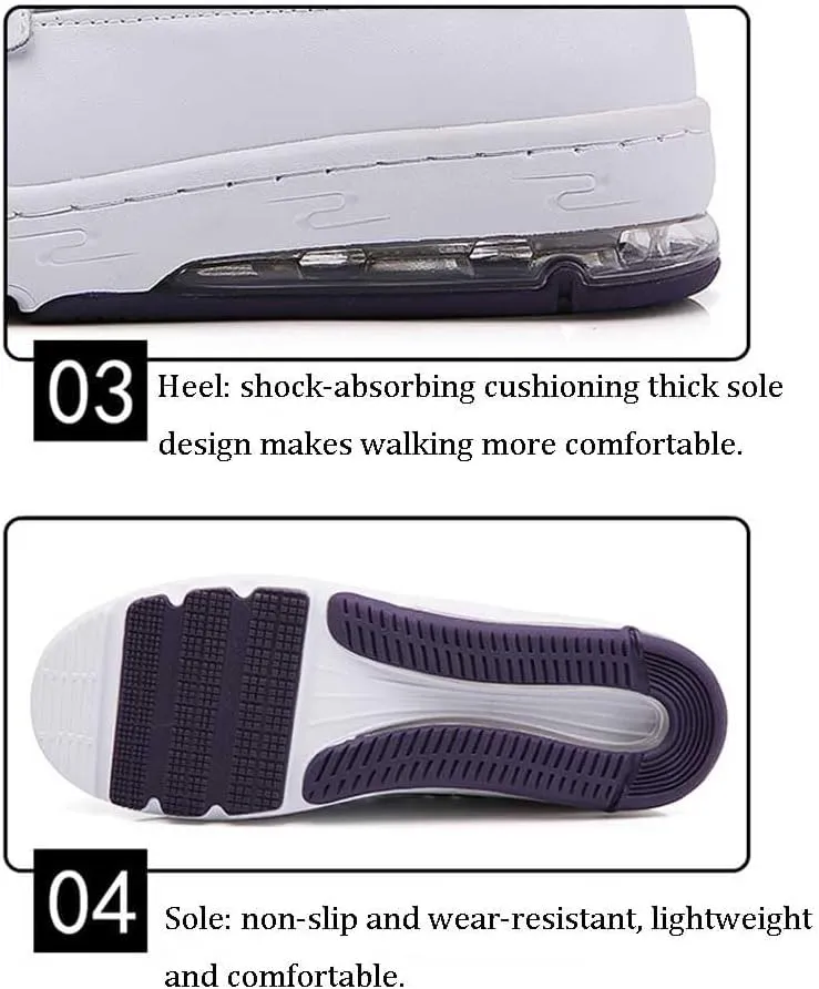Women's Nursing Shoes Comfortable Walking Slip On Nurse Restaurant Work Lightweight Leather Loafers