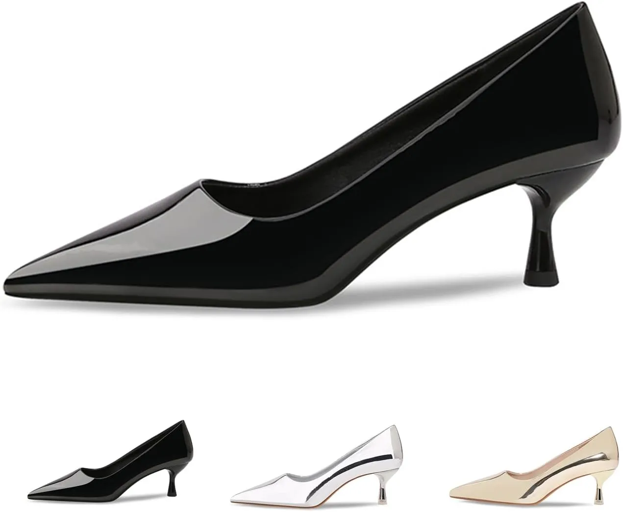 Women's Patent Leather High Heels Pumps Sexy Closed Pointed Toe Shallow Mouth Slip On Stiletto Heels Classic Office Party Prom Wedding Dress Pump Shoes