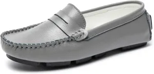 Women's Penny Loafers Leather Slip-on Flats Shoes Classic Casual Driving Shoes