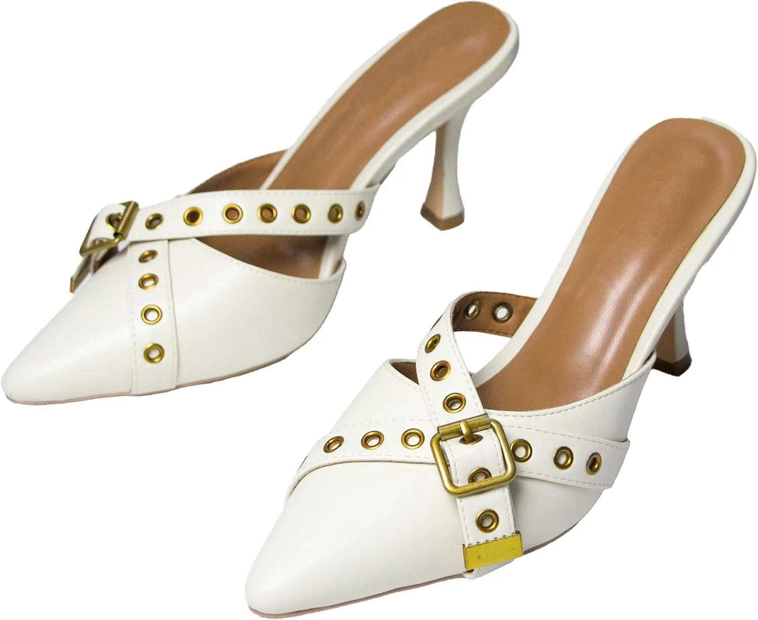 Women's Pointed Toe Heels Kitten Heels Dressy Bow Heels Mules Studded Heels Slip on Stiletto Heels Pumps