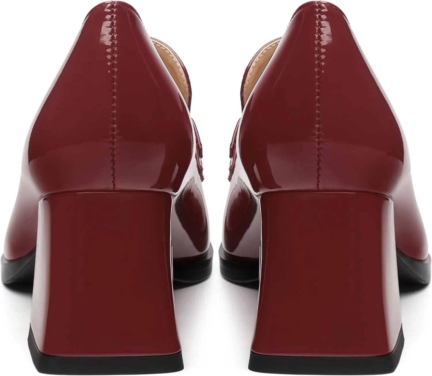 Women's Pump's, Square Toe British Style Loafers for Silver Metallic Buckle Women's Heels