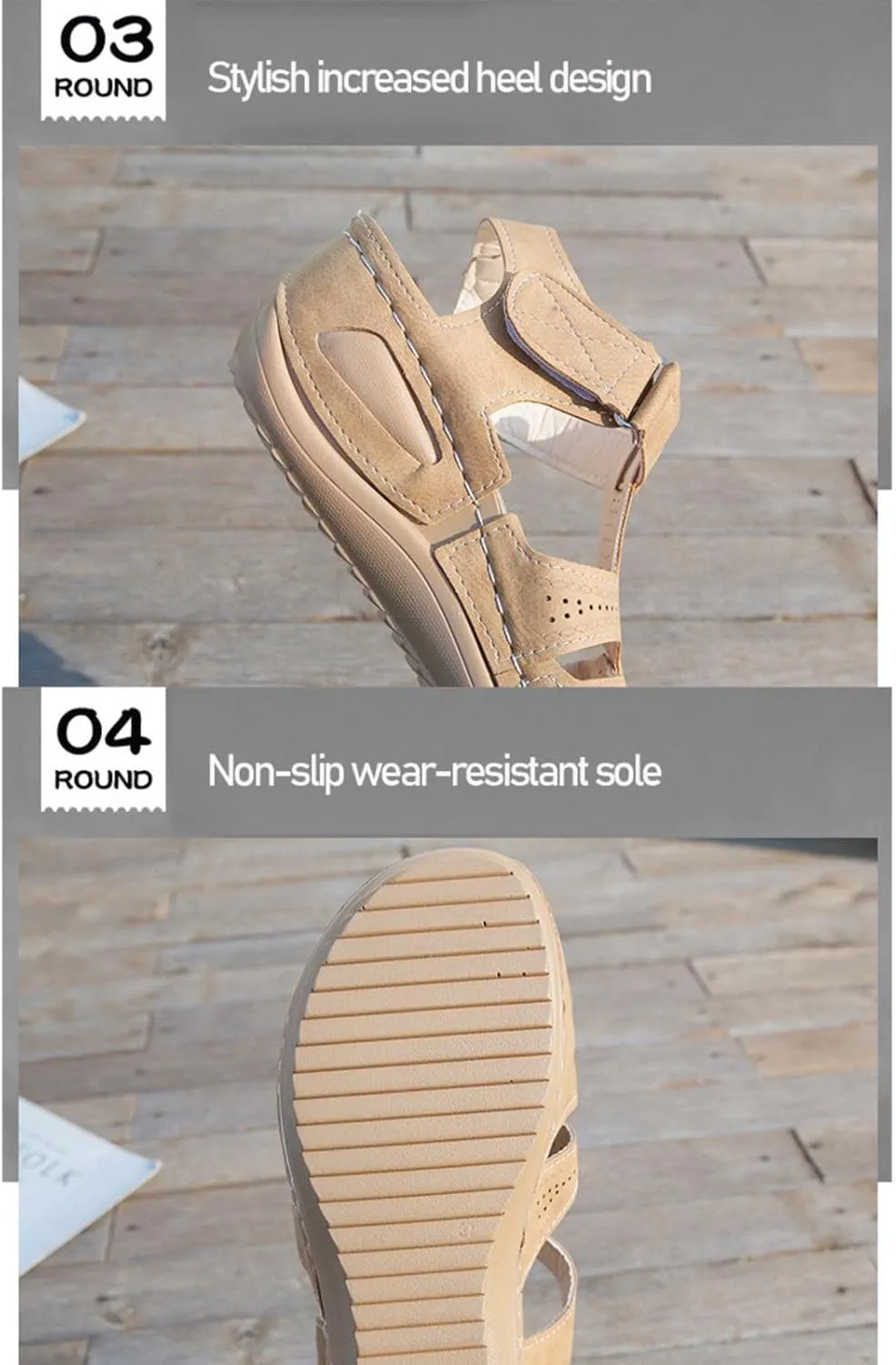 Womens Sandals Wedge Shoes Comfort Ankle Strap Closed Toe Summer Platform Sandals Casual Bohemia Gladiator