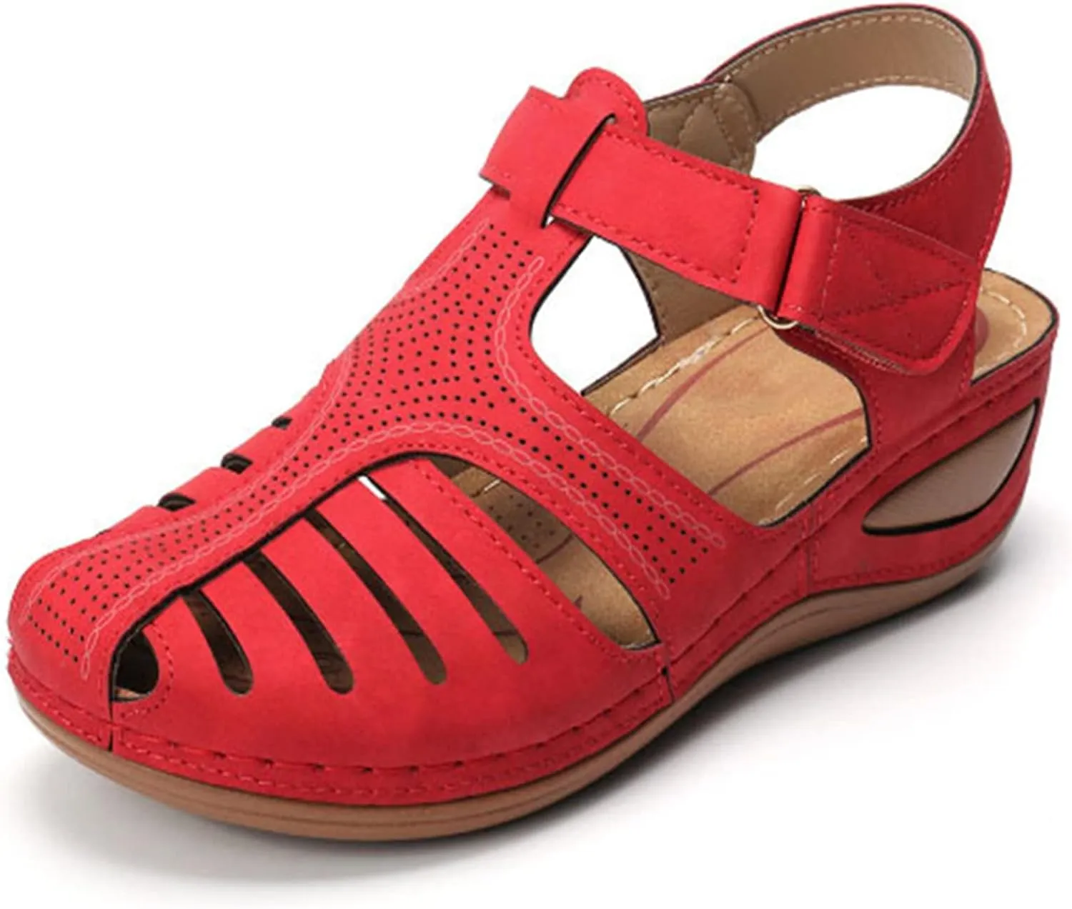 Womens Sandals Wedge Shoes Comfort Ankle Strap Closed Toe Summer Platform Sandals Casual Bohemia Gladiator