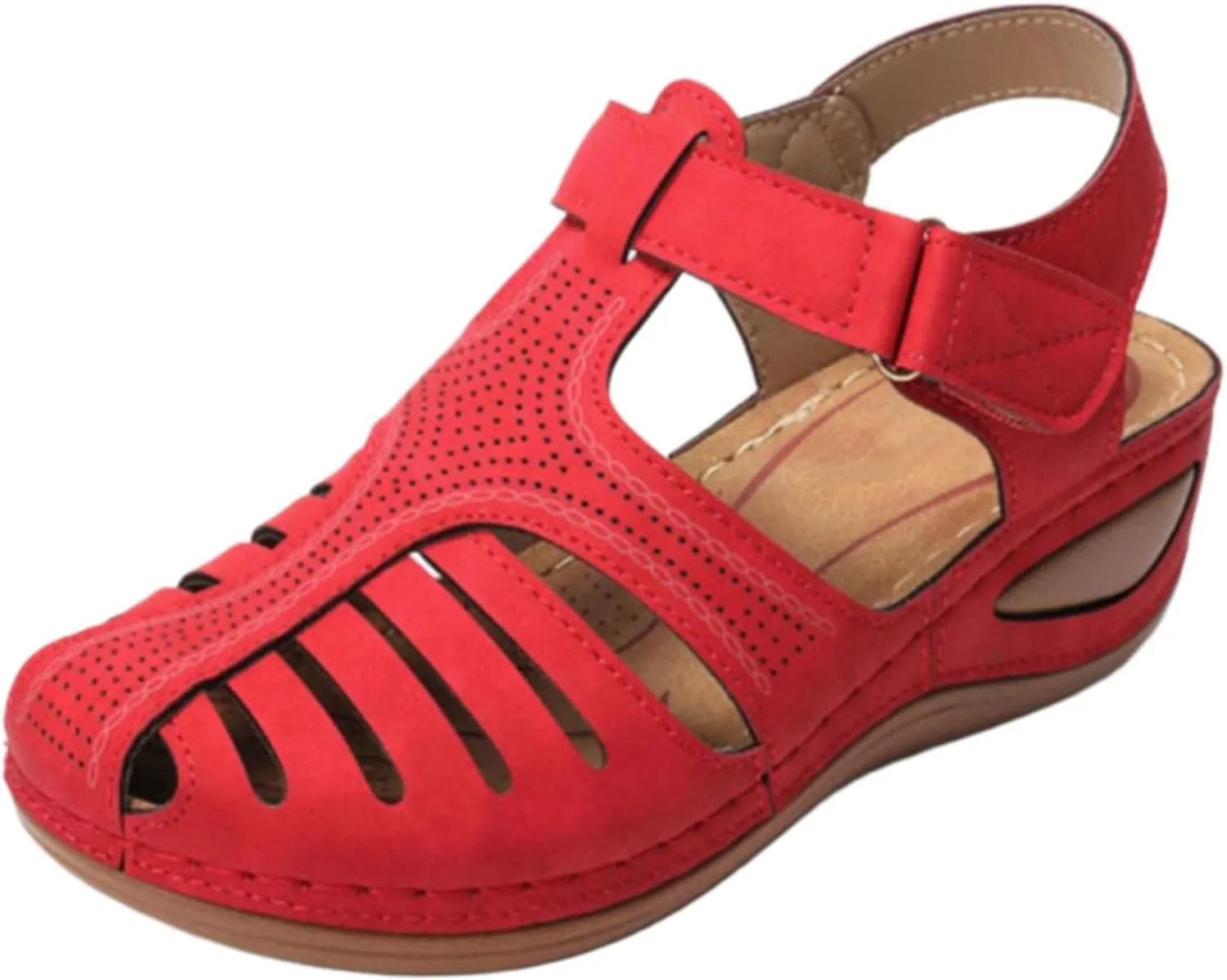 Womens Sandals Wedge Shoes Comfort Ankle Strap Closed Toe Summer Platform Sandals Casual Bohemia Gladiator