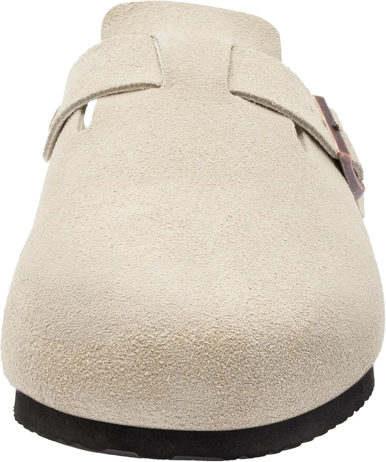 Women's Suede Clogs Men's Slip-On Mules Non-Slip Potato Shoes Arch Support Sandals with Adjustable Buckle for Indoor & Outdoor Use