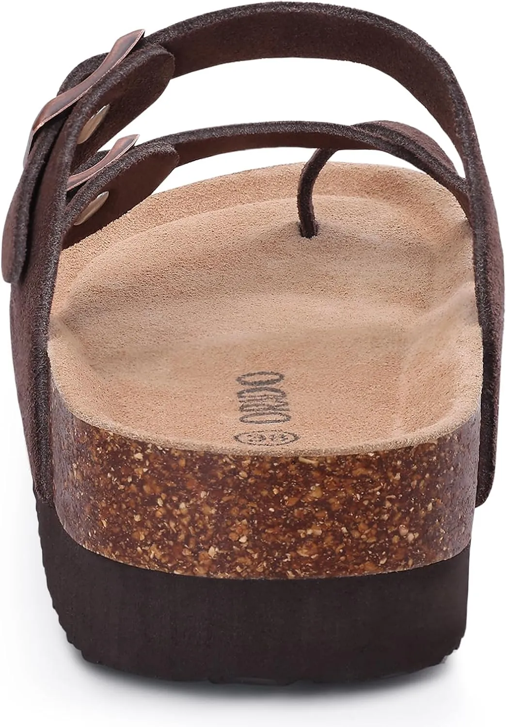 Women's Suede Platform Sandals Cork Footbed Adjustable Comfortable Support Summer Slides