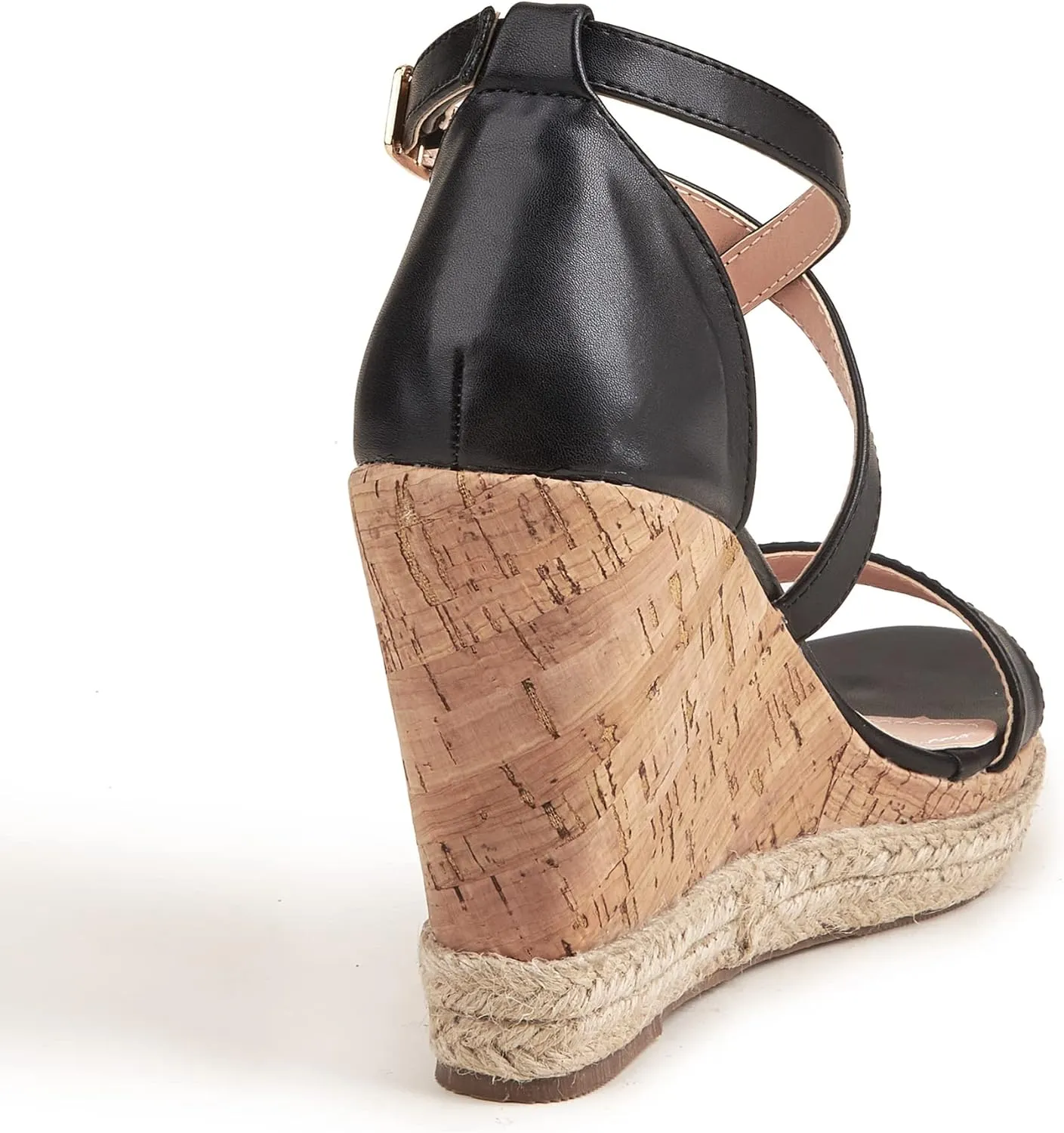 Women's Wedge Sandals Casual Summer Buckle Open Toe Ankle Strap Platform Wedge Heels