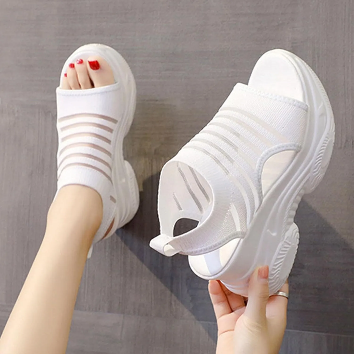 Women'Sandanls Thick Chunky Heeled Slippers Buckle Open Toe Lazy Slip On Female Casual Shoes for Summer Ankle Strap Wedge Outdoor Wide Feet Trendy Dress Battle Comfort Non road Men flops D87-Black