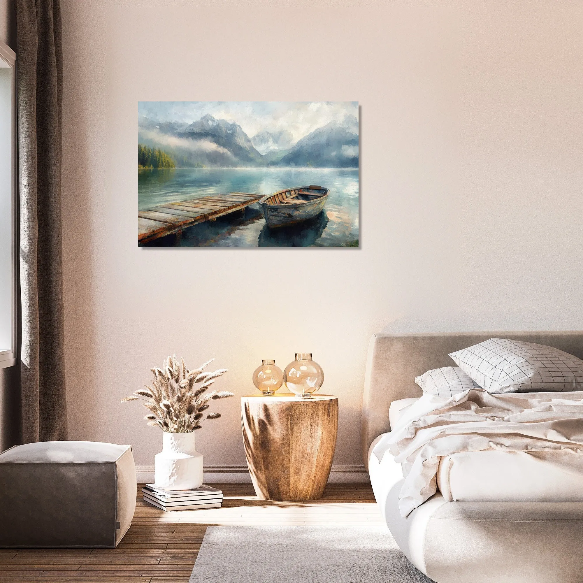 Wooden Boat Serenity Canvas