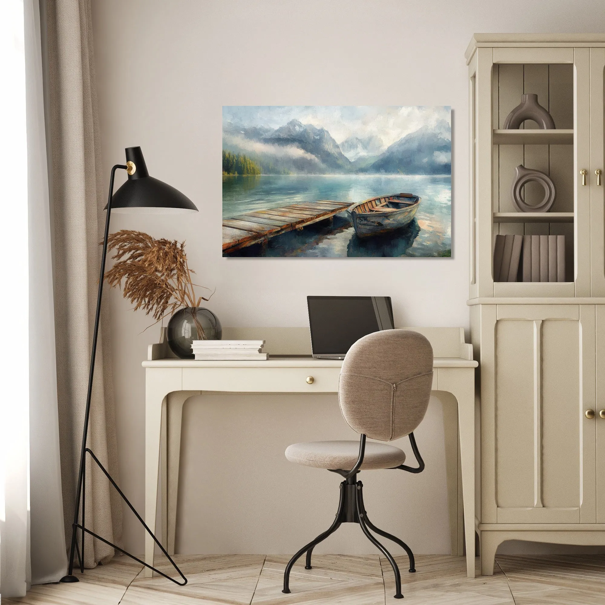 Wooden Boat Serenity Canvas