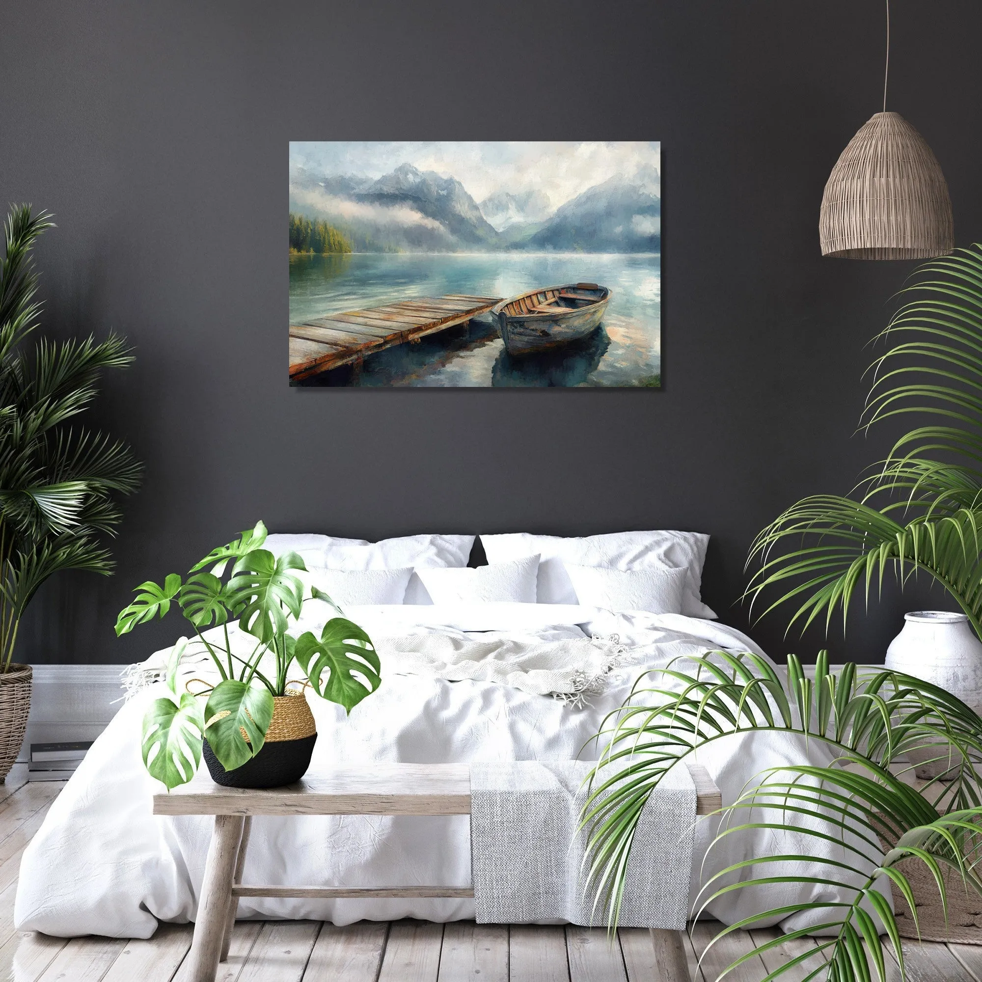 Wooden Boat Serenity Canvas