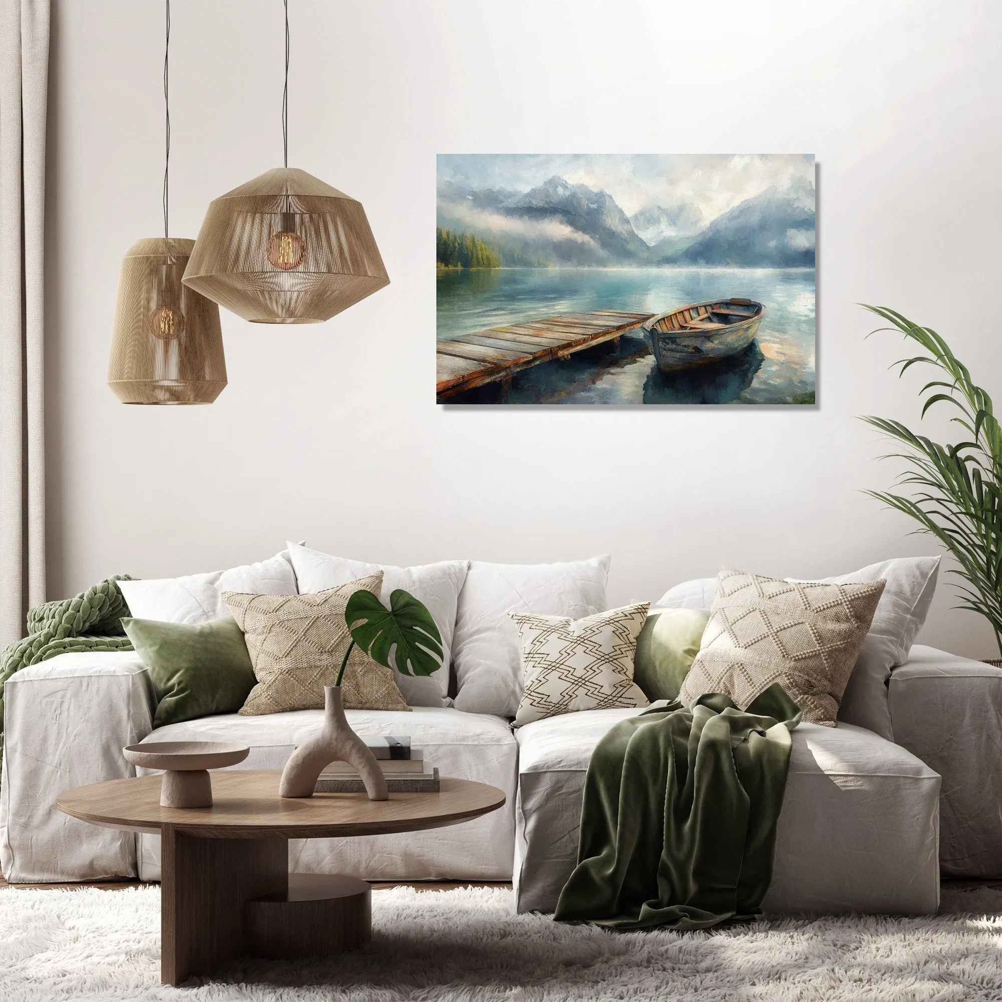 Wooden Boat Serenity Canvas