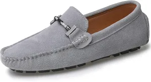 WUIWUIYU Men's Penny Loafers Moccasin Driving Shoes Slip On Flats Boat Shoes