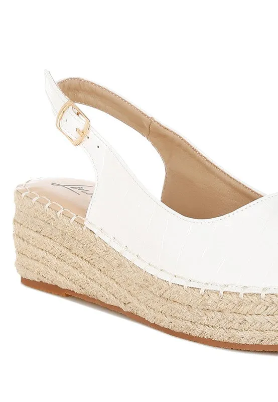 Yarael Croco Peep Toe Wedges