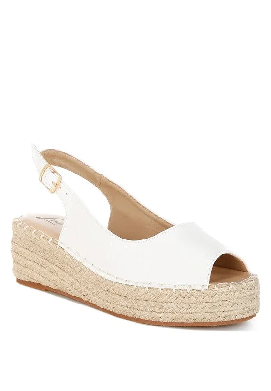 Yarael Croco Peep Toe Wedges