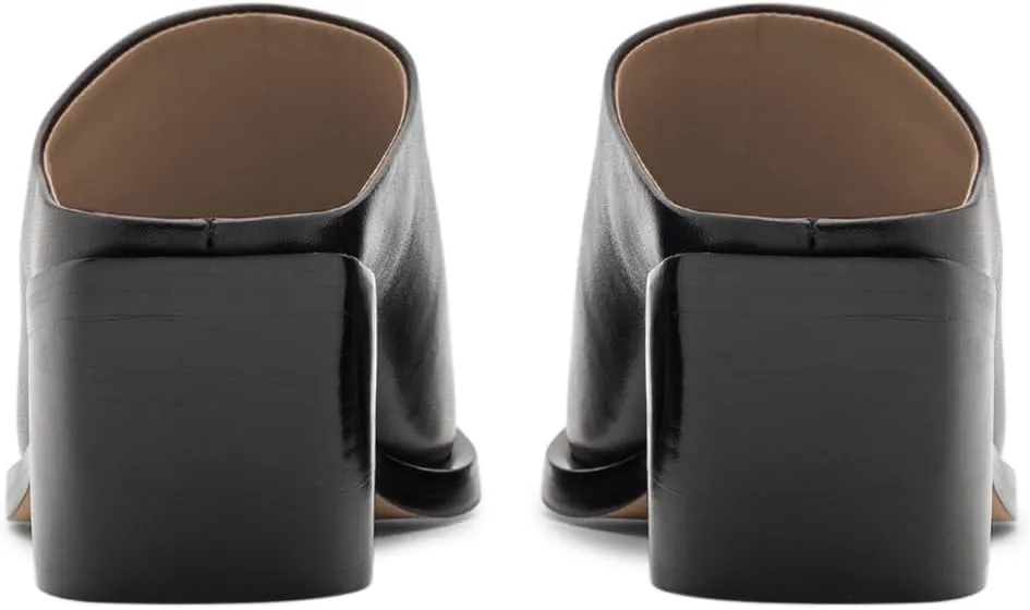 YDN Women Classic Mules Slip On Slippers Chunky Mid Heels Closed Pointed Toe Shoes Party Shopping Indoor Size 4-16 US