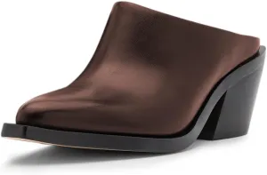 YDN Women Classic Mules Slip On Slippers Chunky Mid Heels Closed Pointed Toe Shoes Party Shopping Indoor Size 4-16 US