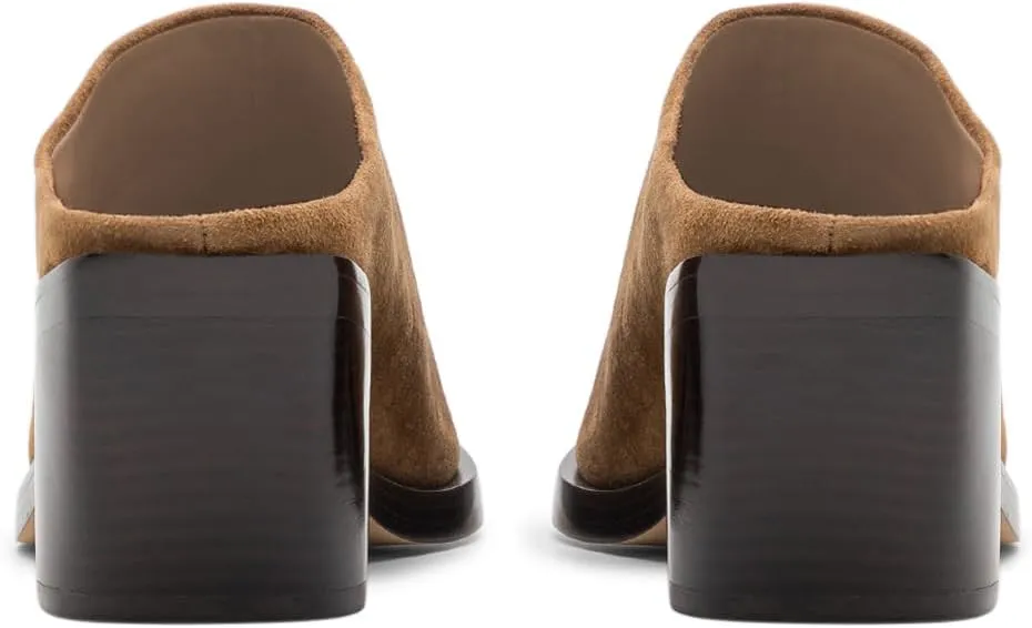YDN Women Classic Mules Slip On Slippers Chunky Mid Heels Closed Pointed Toe Shoes Party Shopping Indoor Size 4-16 US