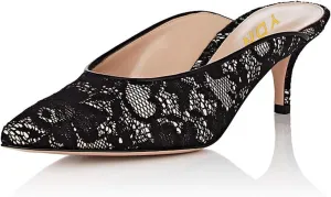 YDN Women Classic Pointed Toe Low Mid Heel Loafers Slip on Mules Slide Sandals Kitten Shoes Size 4-15 US