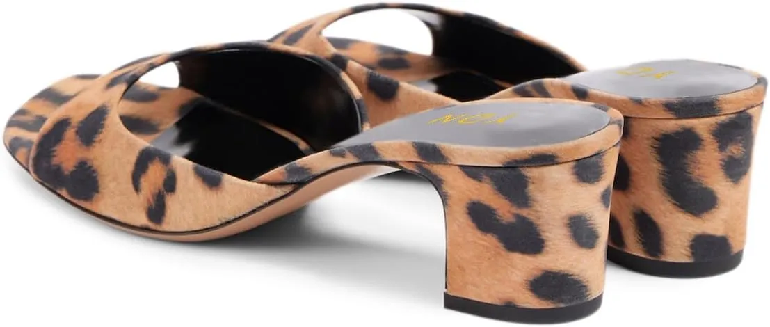 YDN Women Classic Square Open Toe Low Heeled Mules Slip On Chunky Heels Slides Sandals Prom Shopping Daily Shoes Size 4-16 US