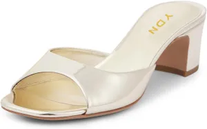 YDN Women Classic Square Open Toe Low Heeled Mules Slip On Chunky Heels Slides Sandals Prom Shopping Daily Shoes Size 4-16 US