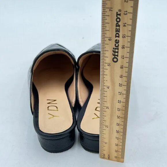 YDN Women Low Heel Comfort Mules Slip on Backless Sandals Pointed Toe Flats