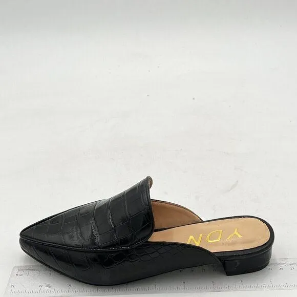 YDN Women Low Heel Comfort Mules Slip on Backless Sandals Pointed Toe Flats